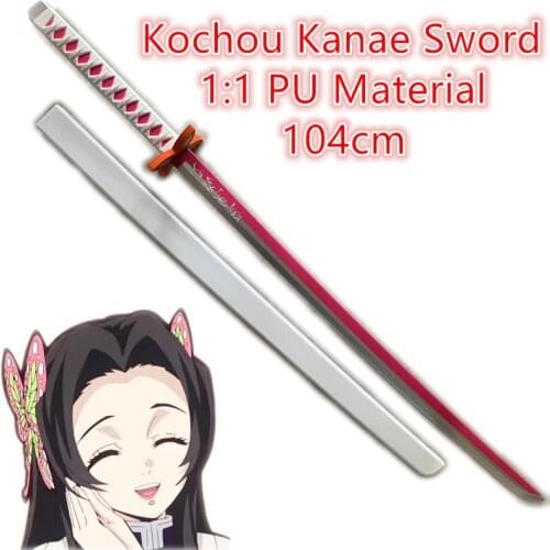 Kochou Kanae Pink Sowrd 104cm Sword Weapon Demon Slayer Kimetsu no Yaiba Cosplay 1:1 Anime Ninja Knife PU Prop Model Gift