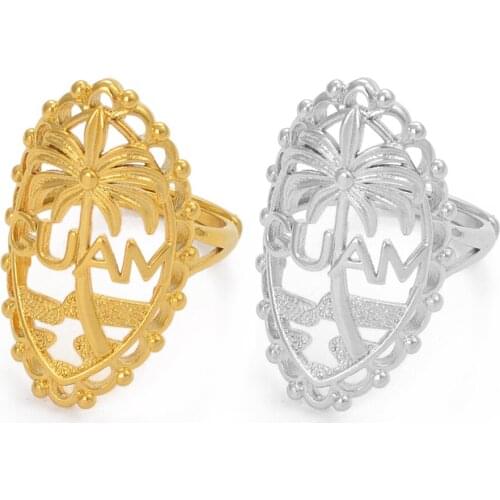 Anniyo Guam Ring for Women Girl Men Gold Color Resizable Openable Ring Ethnic Jewelry Birthday Party Gifts #209406