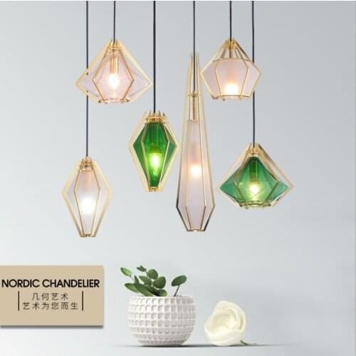 Chandelier electroplating diamond restaurant droplight postmodern character art designer lamps and lanterns of geometry