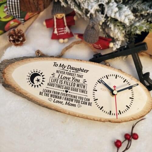 Mom To My Daughter Rectangular printed content of the clock as a Christmas gift Wall Clock Modern Design Wall Clock