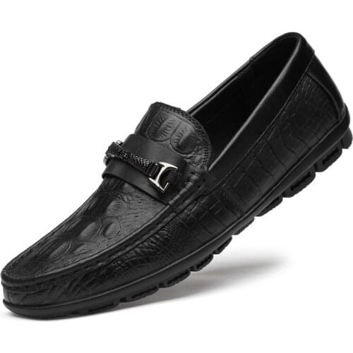 Casual Shoes Luxury Brand Men Genuine Leather Mens Loafers Moccasins Soft Breathable Slip on Boat Shoes New