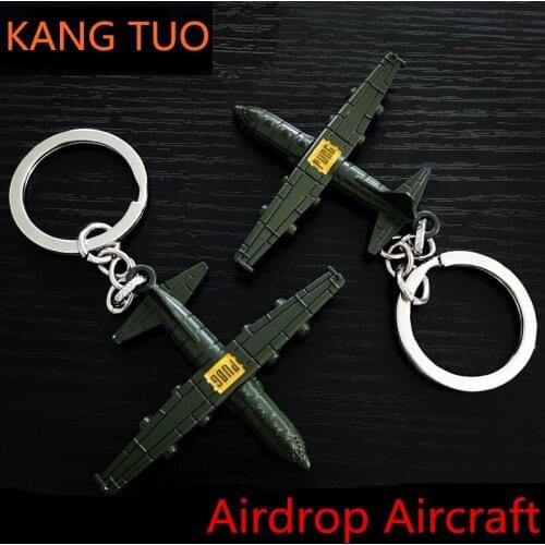 New Arrival Hot Game PUBG Playerunknowns Battlegrounds Airdrop Aircraft Model Keychain Metal Key Chain For Game Lovers Gifts