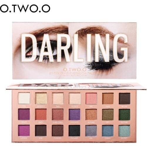 O.TWO.O Darling Eyeshadow Palletes Matte Shimmer Glitter Makeup Eye Shadow Palette Ultra Fine Powder Pigmented Shadows 21 Colors
