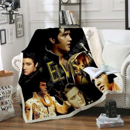 Elvis Patched Design Blanket Plush 3d Printed for Adults Sofa Sherpa Fleece Bedspread Wrap Throw Blanket Microfiber -5