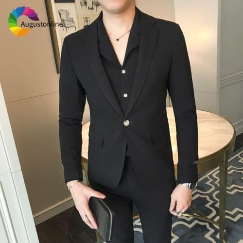Custom 2Piece Jacket Pants Formal Slim Fit Black Men Suits for Wedding Best Man Blazer Prom Wear Groom Tuxedo Terno