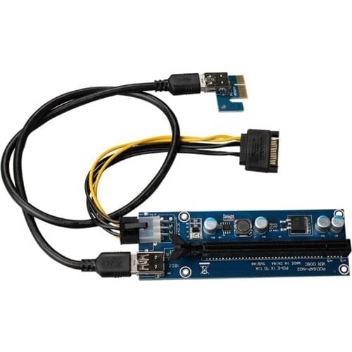 PCI-E to PCIE Adapter Board PCI-E 1X to 16X USB3.0 Extension Cable Image PCIE Adapter Card Bitcoin Litecoin Mine 60cm
