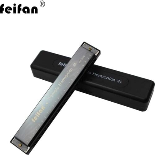 24-hole polyphonic harmonica stainless steel metal beginner student practice science and education childrens musical instrument