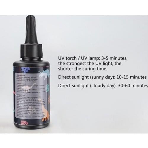 Clear Ultraviolet Curing Epoxy Resin Hard UV Glue Solar Cure Sunlight Activated Resin for Casting Coating DIY Resin Mold E56C