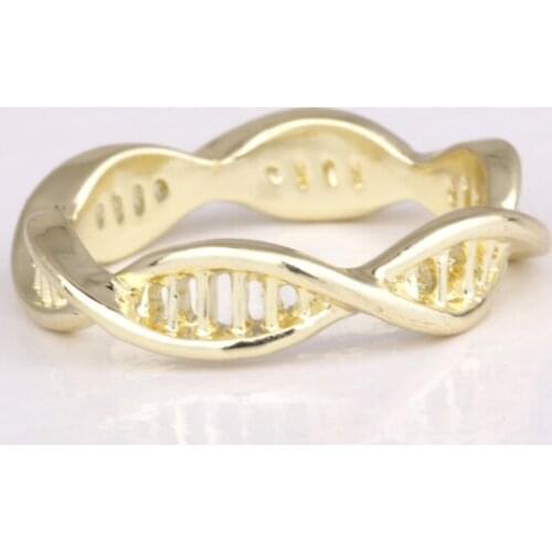 R007 DNA double helix structure ring fashion jewelry