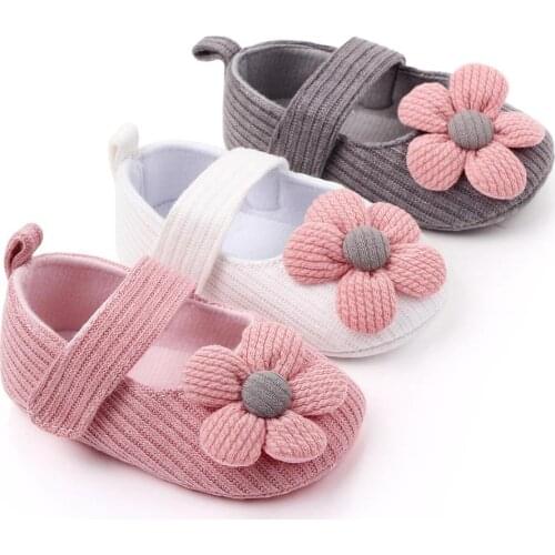 Cute Cotton Flower Fabric Baby Shoes Infant Newborn Girl Non-slip Soft Sole Crib Shoes Flower Cute Prewalker Baby Shoes