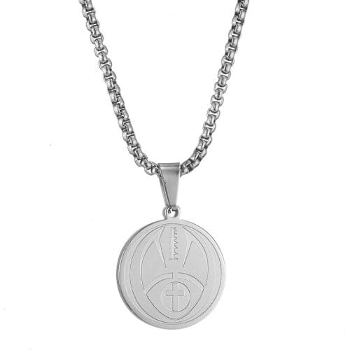Sport Rugby Union Pendant Gold Color Steel Chain American Football Veins Necklace Cross Round Choker Femme Fashion Jewelry Gift