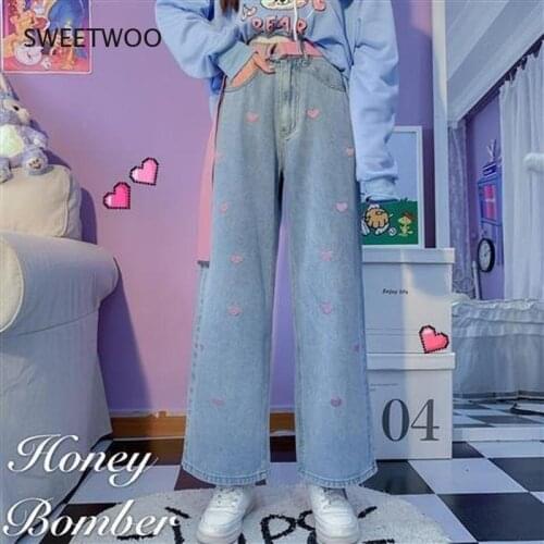 Женские джинсы с вышивкой SWEETWOO China At AliExpress