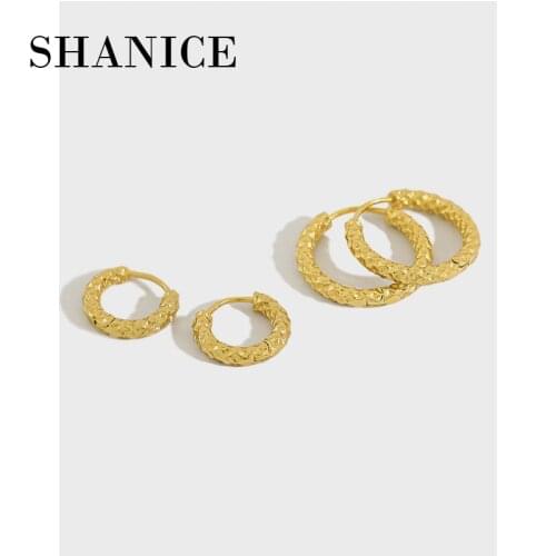 SHANICE Women 100% 925 Sterling Silver Hoop Earring Round Circle Loop Glint Gleam Gypsophila Simple Hoop Earrings Piercing