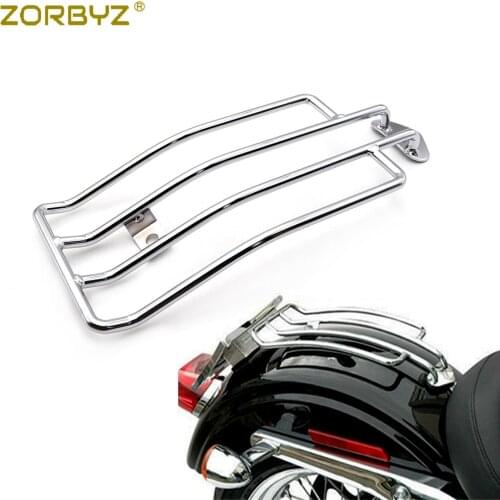 ZORBYZ Motorcycle Chrome Solo Seat Luggage Rack Carrier For Harley Sportster XL 883 1200 1985-2003