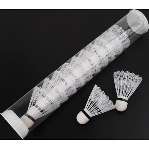 12Pcs White Badminton Plastic Shuttlecocks Indoor Outdoor Gym Sports Accessories