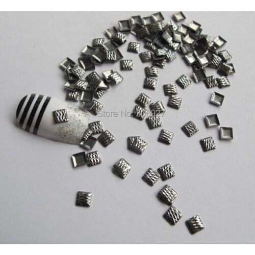 200pcs Cute S-44 4*4mm Nail Art Black Scratch Sqaure Metal Stud Nail Art Decoration