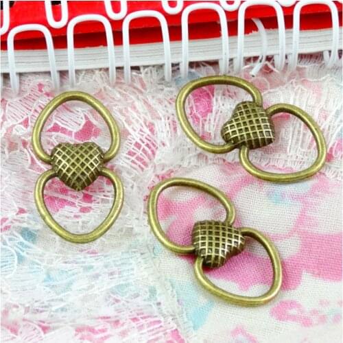 60Pcs/Lot 13.3*24.7MM Antique Bronze Plated Heart Connectors For Jewelry Making Bracelet DIY Accessories