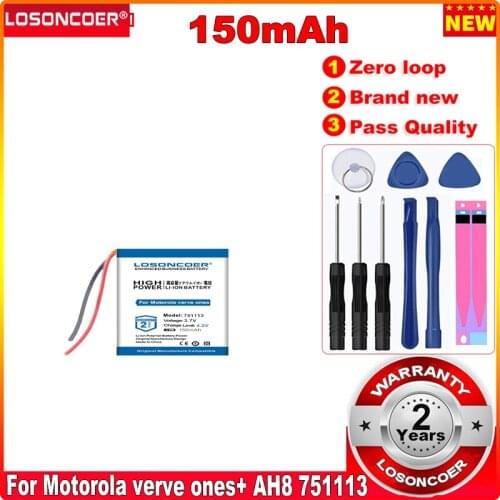 LOSONCOER 0 Cycle 100% New 150mAh Battery For Motorola verve ones+ AH8 751113 3.8V Battery
