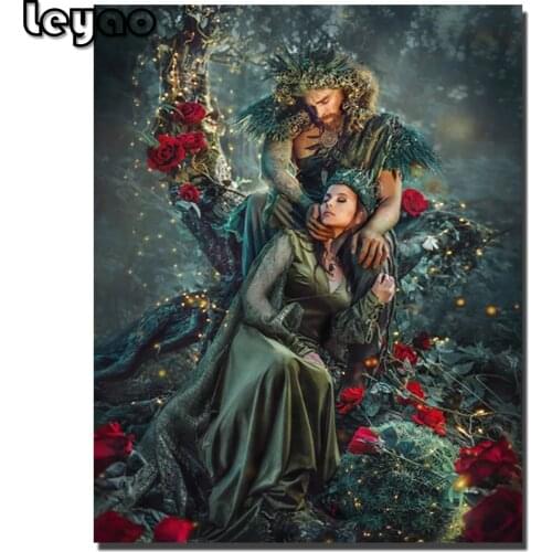 Diamond Painting Monster and Beauty Full Square Round Diamond Embroidery Fantasy Lovers Cross Stitch Art DIY Home Decor Gift