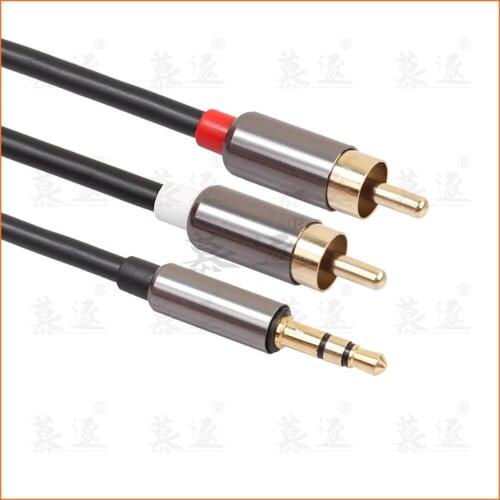 Audio cable one minute two speaker audio phone connection 3.5mm turn double lotus plug universal computer conversion line