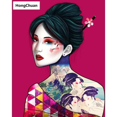 Fast delivery 5D square/round diamond embroidery Japanese geisha beauty Halloween mosaic cross diamond painting decoration mural