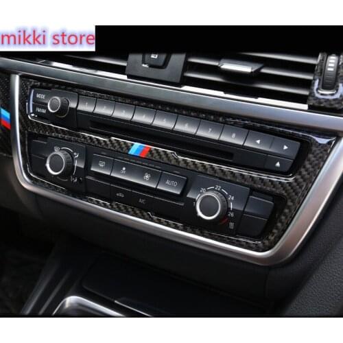 For BMW 3 4 series 3GT F30 F31 F32 F34 Interior Trim Carbon Fiber Air conditioning CD control panel decoration Cover Car styling
