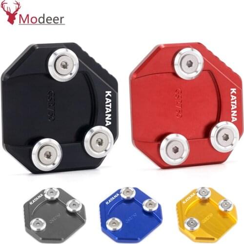 For Suzuki KATANA 2020 CNC Aluminum Motorcycle Accessories Support Side Stand Kickstand Enlarger Pad Sidestand Extension Pads