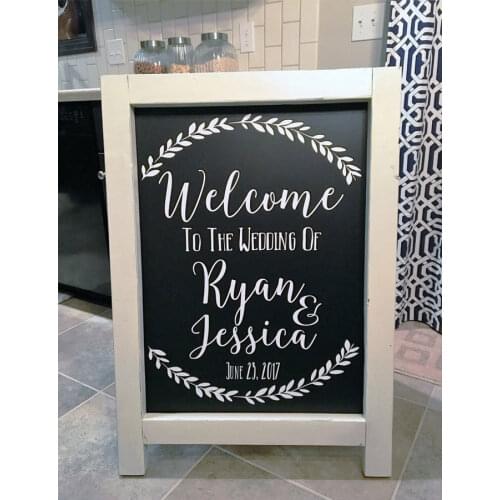 Elegant Wedding Welcome Sign Decal Decor Prop - Custom Vinyl Art Stickers for Weddings, Chalkboards, Mirrors, *Decal ONLY