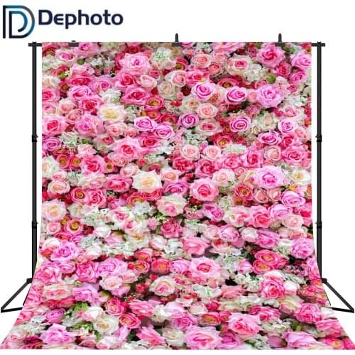 Dephoto Backdrop Baby Shower Spring Flowers Photo Background Colorful Love Flower Wedding Photography Backdrops Studio