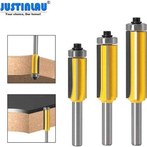 8mm Shank 4-blade Trimming Fillet Woodworking Milling Cutter for Wood Template Pattern Drill Bit Woodworking Milling Cutter