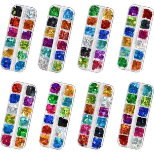 Holographic Glitter Epoxy Resin Filling Sequins Paillette Slime Pigment DIY Jewelry Making Filler Nail Art Flak