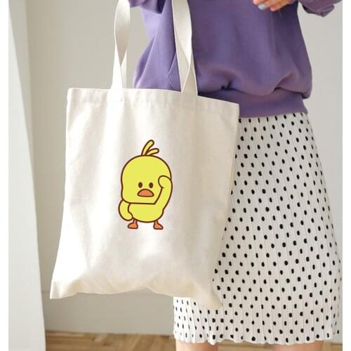 Animal Cartoon Dinosaur Print Canvas Bag with Zipper Closure Unisex Tote Bags Reuse Foldable Kawaii Shopping Bag Shoulder Bag