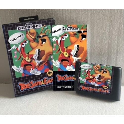Toe Jam Earl 16 bit SEGA MD Game Card Boxed With Manual For Sega Mega Drive For Genesis