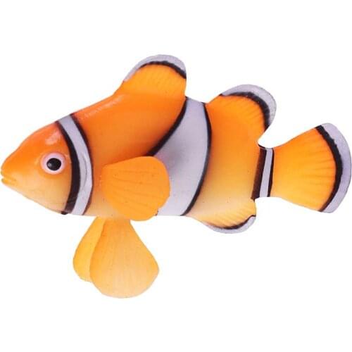 1PC Artificial Clownfish Silicone Fake Fish Floating Landscape For Fish Tank Decoration Aquarium Ornament