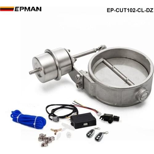 Exhaust Control Valve Set With Vacuum Actuator CUTOUT 102mm Pipe CLOSE STYLE with Wireless Remote Controller EP-CUT102-CL-DZ