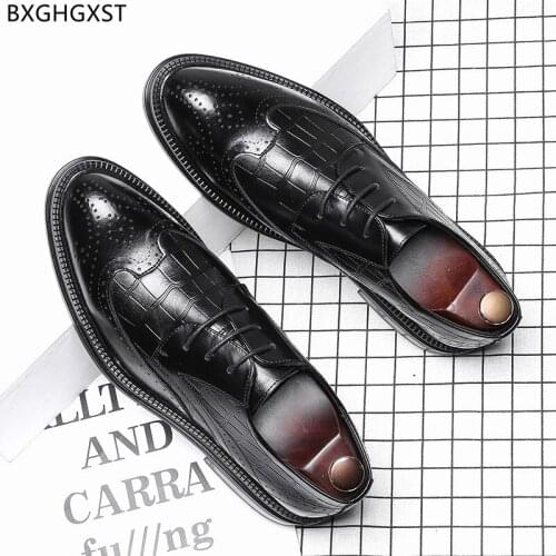 Brown Oxford Men Wedding Shoes 2021 Dress Brogue Shoes Men Black Formal Shoes for Men Leather Chaussure Homme Zapatos De Hombre