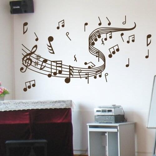Music Note Wall Decals Graffiti Wall Stickers Home Decor Hot Selling Large Bedroom/living Room Pattern for Wall Plastic 3596