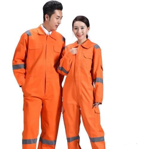 Cotton work uniforms long sleeve safety reflective electrician sailor overall workshop auto repair Fire-resistant welding suits