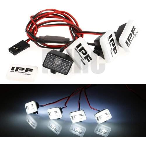 RC Car 4 Square LED Light Cover for 1:10 RC Crawler Axial SCX10 90046 Traxxas 90053 90028 RR10 TRX4 Tamiya CC01 D90 TF2 MST HPI