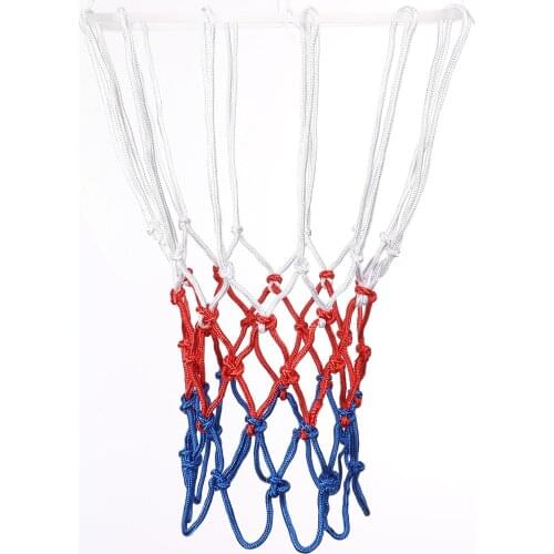 2Pcs Durable Basketball Net Heavy Duty Anti Whip White Red Blue Braided Net Replacement Fits Standard Indoor or Outdoor Rims