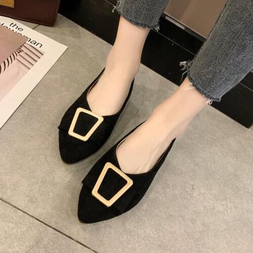 Spring Autumn Flats Fashion Square Toe Fresh Color Office Lady Weekends Slip On Loafers Women Flat Heel Driving Shoes W33-43