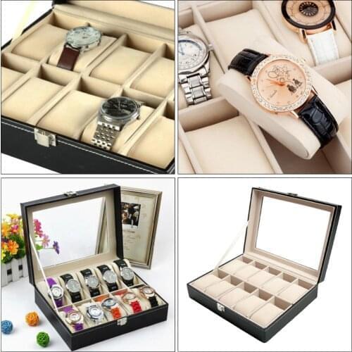 PU Leather Luxury Watch Box Jewelry Storage Box Organizer Watch Case Holder for Watches Jewelry Boxes Display Best Gift