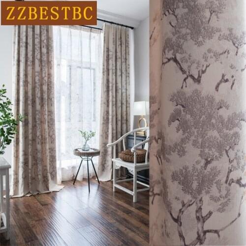 Modern pastoral high-quality printing landscape painting elegant decorative curtains for bedroom living room hotel apartment