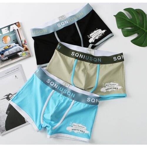 3Pcs Men Boxers Shorts Underwear Men Home Underpants Printed Men Boxer Cuecas Cotton Soft Male Panties Homme Underwear Men