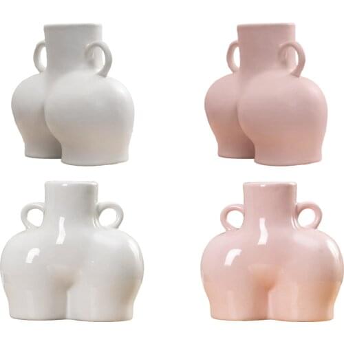 Body Art Vase Dried Flowers Flower Ceramic Vase Desktop Plant Container Nude Human Body Flower Arrangement Home Decoration