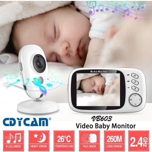 VB603 3.2 inch LCD Video Baby Monitor 2.4G WiFi Nanny Temperature Monitoring Lullaby 2 Way Audio IR Night Vision Security Camera