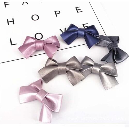 Lovely Bow Butterfly Hair Clips Women Girls' Hair Grips Children Leather Hairpin Headwear Fashion Hair Accessories