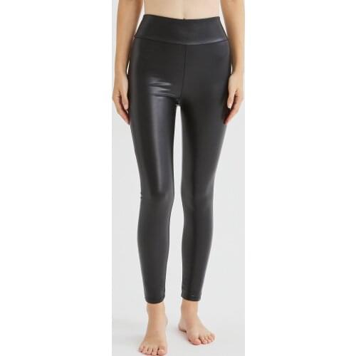 Womens normal waist gathering shiny leggings, lined winter leggings, yoga pants, winter warm clothing, fitness products