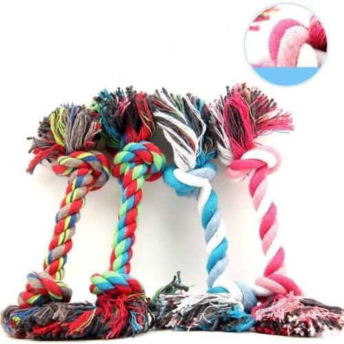 Pet Dog Puppy Cotton Knot Chew Toy Bone Rope 15CM Funny Tool Random Color Pet Dog Clew Toy PPT704