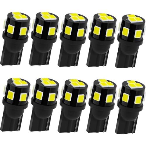 10pcs W5W 194 T10 2835 9SMD LED Car Bulb 6000K White Wedge License Plate Lamp Dome Light White Diedo High Quality 12V